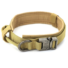 Adjustable Tactical Dog Collar Nylon Heavy Duty Metal Buckle Training Medium Large
