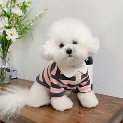 Summer Dog Polo Shirt Striped Cooling Vest Puppy Small Medium Clothes