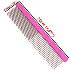 Aluminum Handle Pet Grooming Comb Colorful Dog Cat Detangling Brush Tool