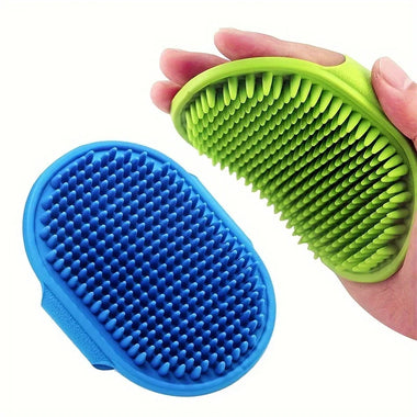 Silicone Dog Bath Brush Pet Shampoo Massage Comb Adjustable Handle Groomer