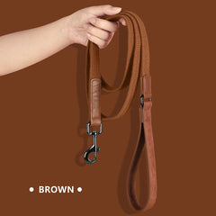 5ft Nylon Dog Leash Strong Leather Handle Durable Walking Pet Lead
