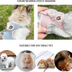 Cute Dog Harness Leash Set Soft Padded Small Pet Vest