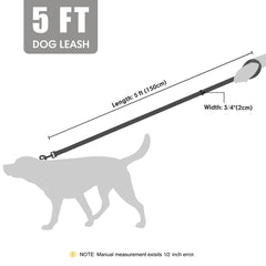 5ft Nylon Dog Leash Strong Leather Handle Durable Walking Pet Lead