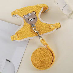 Cute Dog Harness Leash Set Soft Padded Small Pet Vest