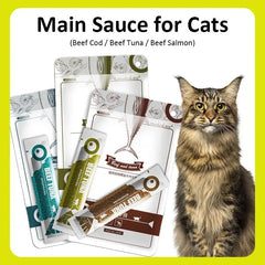Cat Wet Food Strips Tuna Cod Beef Protein Snack Pouches Daily