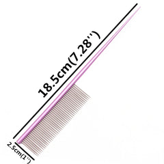 Aluminum Handle Pet Grooming Comb Colorful Dog Cat Detangling Brush Tool