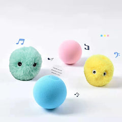 Smart Interactive Cat Ball Plush Electric Catnip Touch Squeaky Toy Training