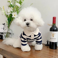 Summer Dog Polo Shirt Striped Cooling Vest Puppy Small Medium Clothes