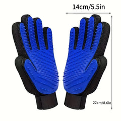 2 In 1 Pet Grooming Gloves Silicone Deshedding Massage Brush Set