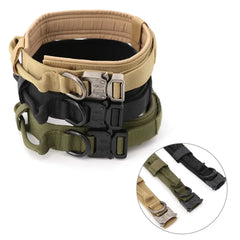 Adjustable Tactical Dog Collar Nylon Heavy Duty Metal Buckle Training Medium Large