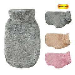 Reversible Winter Dog Coat Warm Fleece Jacket Small Medium Large Pets