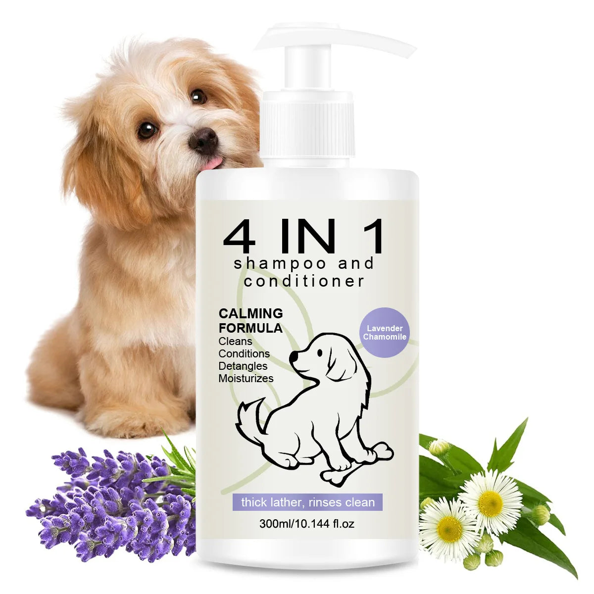 4 In 1 Pet Shampoo Conditioner Clean Fresh Coat Care Formula