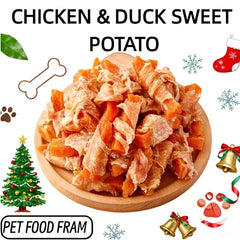 Chicken Duck Wrapped Sweet Potato Dog Training Treats Healthy Chewy Snacks