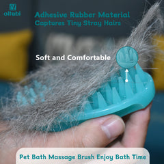 Soft Rubber Pet Grooming Brush Bath Massage Deshedding Tool Short Hair
