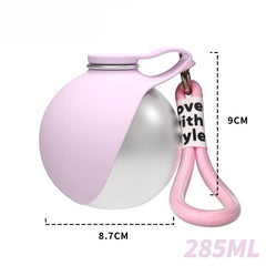 Stainless Steel Dog Water Bottle Leak Proof Travel Bowl 285ml Portable