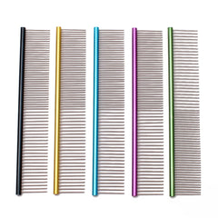Aluminum Handle Pet Grooming Comb Colorful Dog Cat Detangling Brush Tool