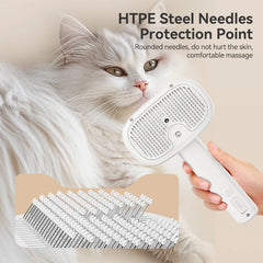 Electric Pet Steam Comb Water Mist Grooming Brush Hair Remover