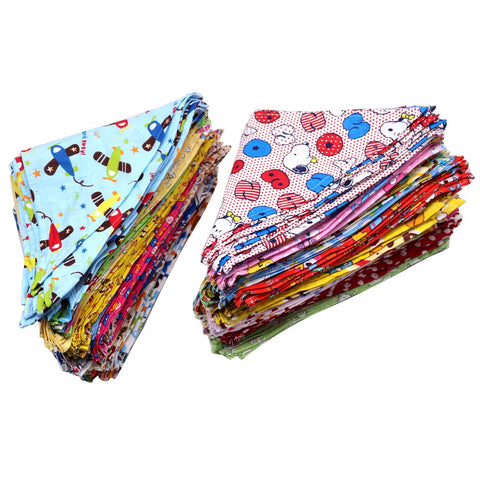 10pcs Cotton Dog Bandana Set S M L XL Puppy Bib Scarf