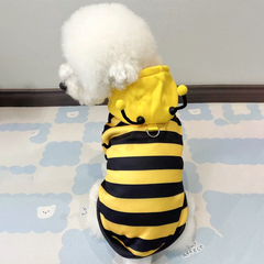 Cute Bee Costume Pet Hoodie Warm Dog Cat Sweater Cosplay Outfit