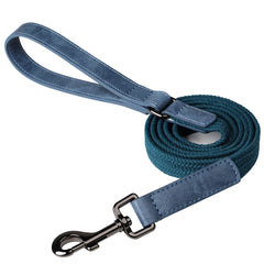 5ft Nylon Dog Leash Strong Leather Handle Durable Walking Pet Lead