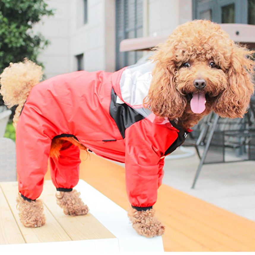 Waterproof Dog Raincoat Jumpsuit Pet Jacket Water Resistant Outdoor Coat