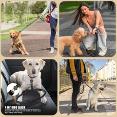 Reflective Shock Absorbing Bungee Dog Leash Car Seatbelt Heavy Duty No Pull