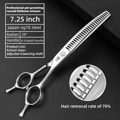 Professional Fishbone Grooming Scissors Japan VG10 Steel Pet Trimming Shears 7.5