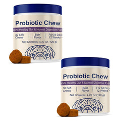 Probiotic Chews for Dogs Digestive Gut Health Beef Flavor Supplement Daily