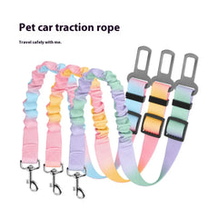 Retractable Dog Car Seat Belt Adjustable Elastic Safety Travel Leash Anti Chew
