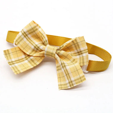 10pcs Adjustable Plaid Dog Bow Tie Set Handmade Pet Grooming Accessories