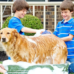 Silicone Dog Bath Brush Pet Shampoo Massage Comb Adjustable Handle Groomer
