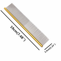 Aluminum Handle Pet Grooming Comb Colorful Dog Cat Detangling Brush Tool