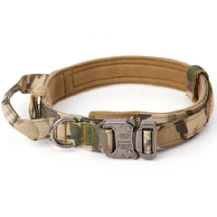 Adjustable Tactical Dog Collar Nylon Heavy Duty Metal Buckle Training Medium Large