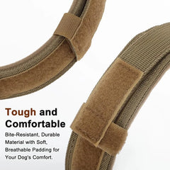 Waterproof Tactical Dog Collar Handle Zinc Buckle AirTag Compatible Medium Large