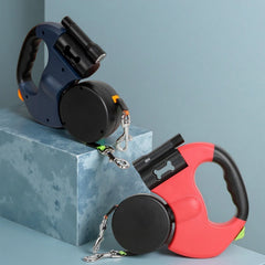 Dual Retractable Dog Leash LED Light No Tangle 360 Swivel 3M Reflective