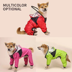 Waterproof Dog Raincoat Jumpsuit Pet Jacket Water Resistant Outdoor Coat