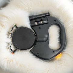 Dual Retractable Dog Leash LED Light No Tangle 360 Swivel 3M Reflective