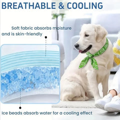 2pcs Dog Cooling Bandana Breathable Reusable Neck Wrap Summer Outdoor Scarf