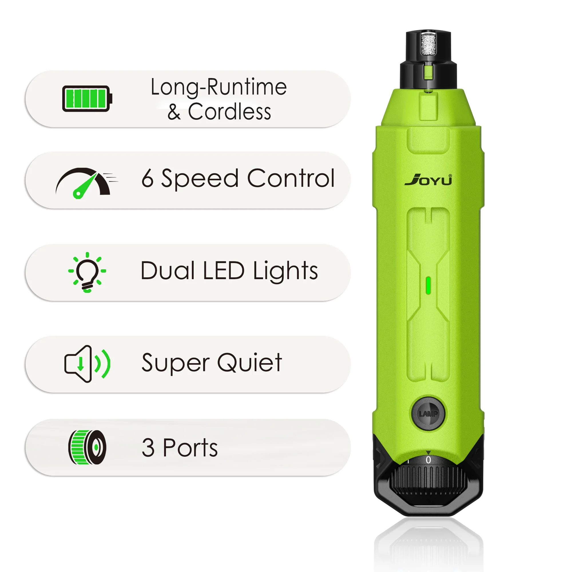 Rechargeable Dog Nail Grinder Six Speed Quiet Electric Pet Nail Trimmer