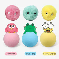 Smart Interactive Cat Ball Plush Electric Catnip Touch Squeaky Toy Training