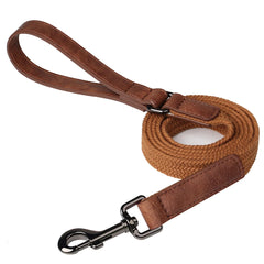 5ft Nylon Dog Leash Strong Leather Handle Durable Walking Pet Lead