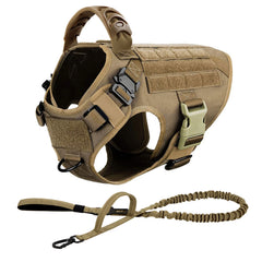Tactical Dog Harness Leash Set Military No Pull Training Vest Handle