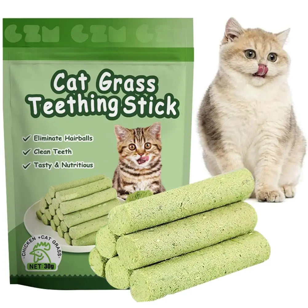 Cat Grass Teeth Grinding Sticks Hairball Control Digestive Cat Treats Daily